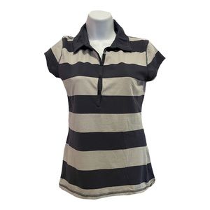 Striped Navy striped blue polo